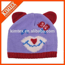 wholesale cheap cute custom cat ear knitted beanie hat